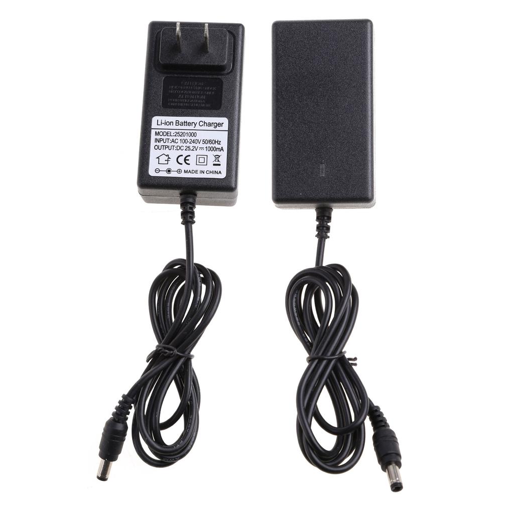 25.2V 1A Charger 25.2V Lithium Battery Charger Power Adapter Portable Wall Charger for 6 Series 21.6V 22.2V 24V Battery