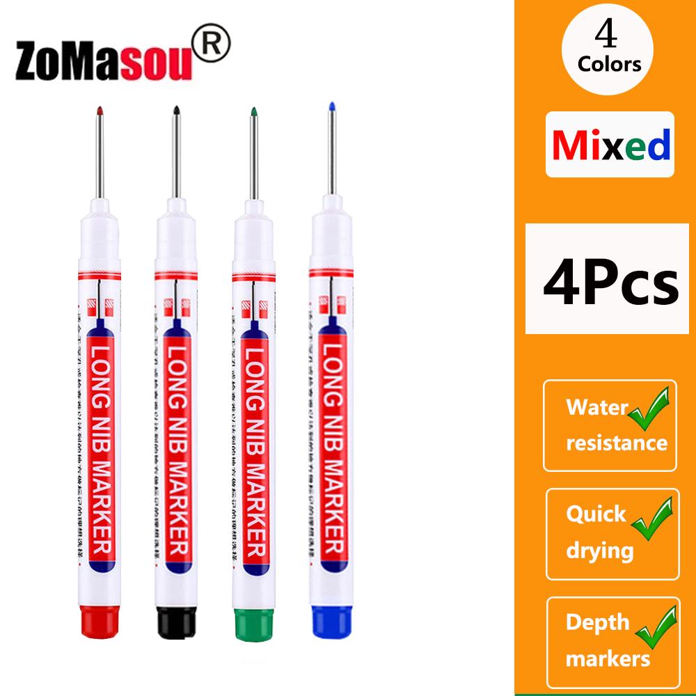 1-100 Stück 20mm Langer Kopf Markerstift Mehrzweck Holzbearbeitung Fliesen Dekoration Tiefloch Marker Stifte Rote/Schwarze/Blaue/Grüne Tinte