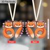 Valentine's Day Transparent Acrylic Pendant Two Fox Tails 6 7 Pattern Hanging Decor Gift for Friends Galentine's Day