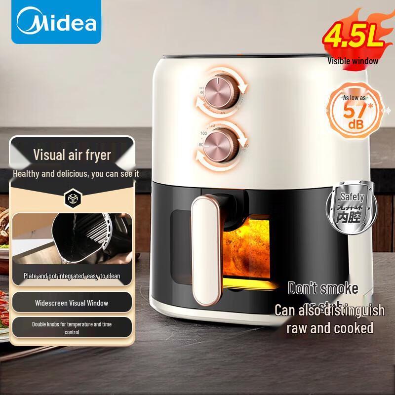 Midea 4.5L Visual Window Air Fryer CN plug (adapter included)