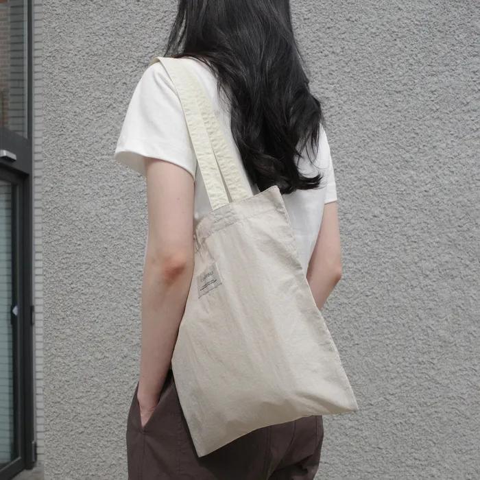 Nylon Square Bag (Large Cream Yellow) Shoulder Bag Eco Bag Big Bag Mini Bag