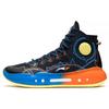 Li Ning YuShuai 14 Boom Thunderstorm Textile, TPU Slip Resistant High Top Basketball Shoes Men's Black Blue Orange ABAQ033-28