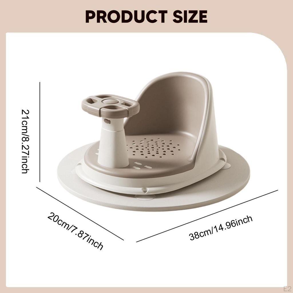 Baby Bath Seat Support Chair Stability with Suction Cups Sit up Bathing khaki