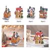 Light Up Christmas Village House Decoration Building Figurine Micro Landscape Home Decor