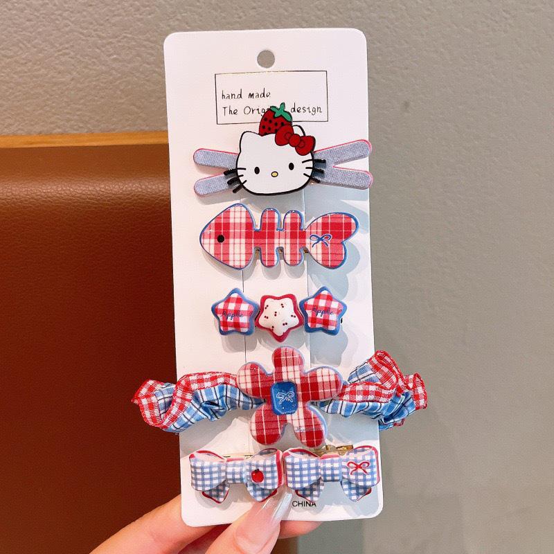 Kids' Cartoon Girl Hair Clips – Cute Handmade KT Bangs Headwear & Accessories