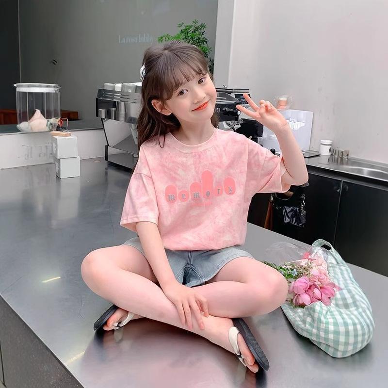 Girls Summer Stylish Short Sleeve T Shirt Fashionable Kids Tops