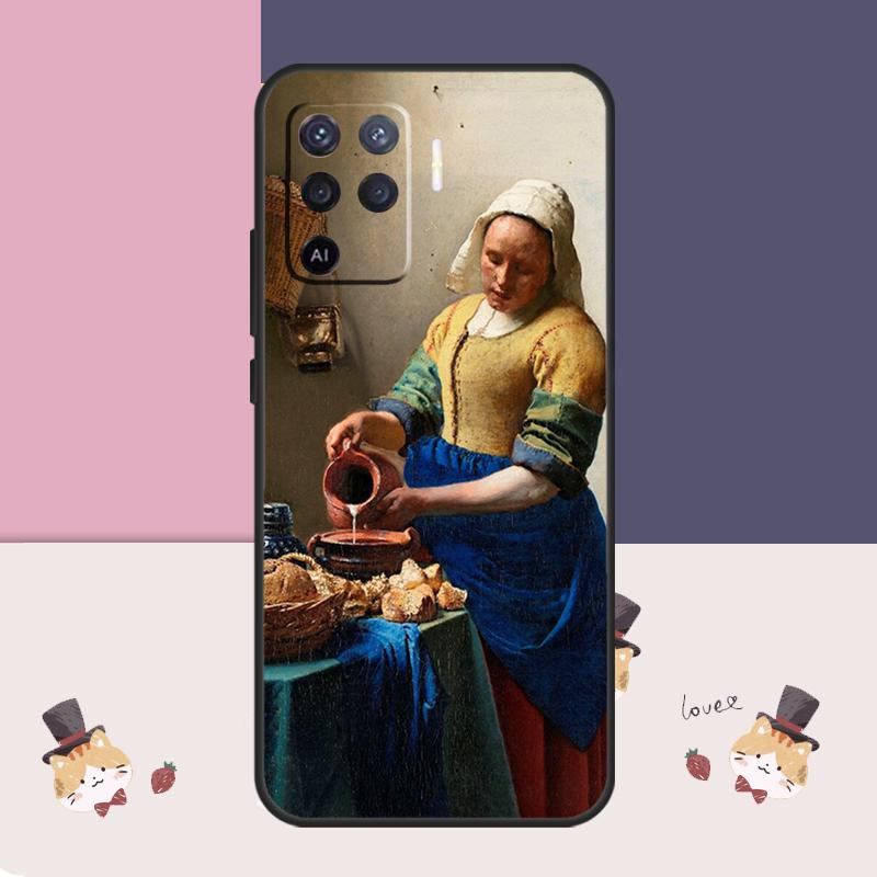 Johannes Vermeer Case For Oppo A38 A58 A78 A98 A54 A74 A94 A18 A57 A17 A77 A80 A60 A40 A96 A76 A16 A15 A5 Pro