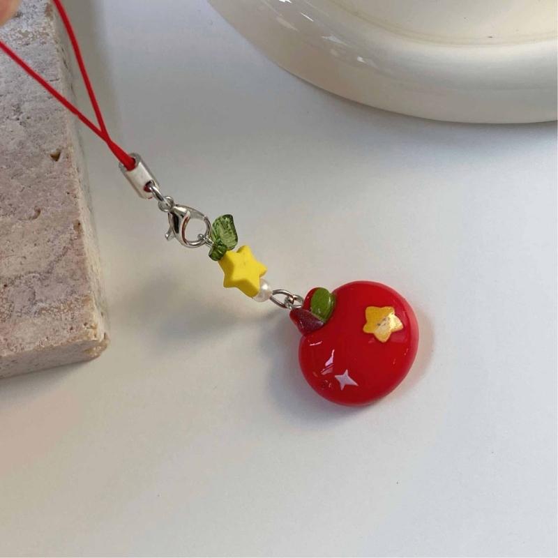 Fashionable Lovely Apples Charm Phone Strap Symbolizing Good Luck and Happiness Accessory for Fashion Enthusiasts