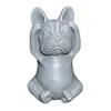 Bulldog Figurine No See No Speak Bulldog Ornament Handmade Resin Hear No Evil Dog Statue