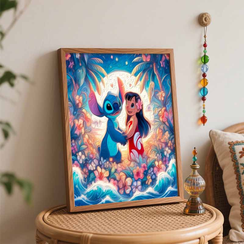Disney DIY Oil Painting Kits Lilo Stitch Tropical Art Hand Painting Home Decor Craft Gift Ideas For Room Wall Decor Aesthetic Canvas