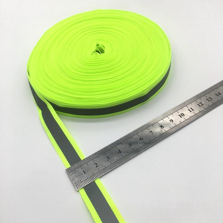 

50 Meter Luminous Ribbon Lace Reflective Webbing Ribbon Weaving Piping Taps Fabric Tape Warning with Bright Reflective Film 50 Meter
