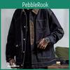 Mens Jackets Fashion Denim Patchwork Hip Hop Streetwear Oversize Coats For Male