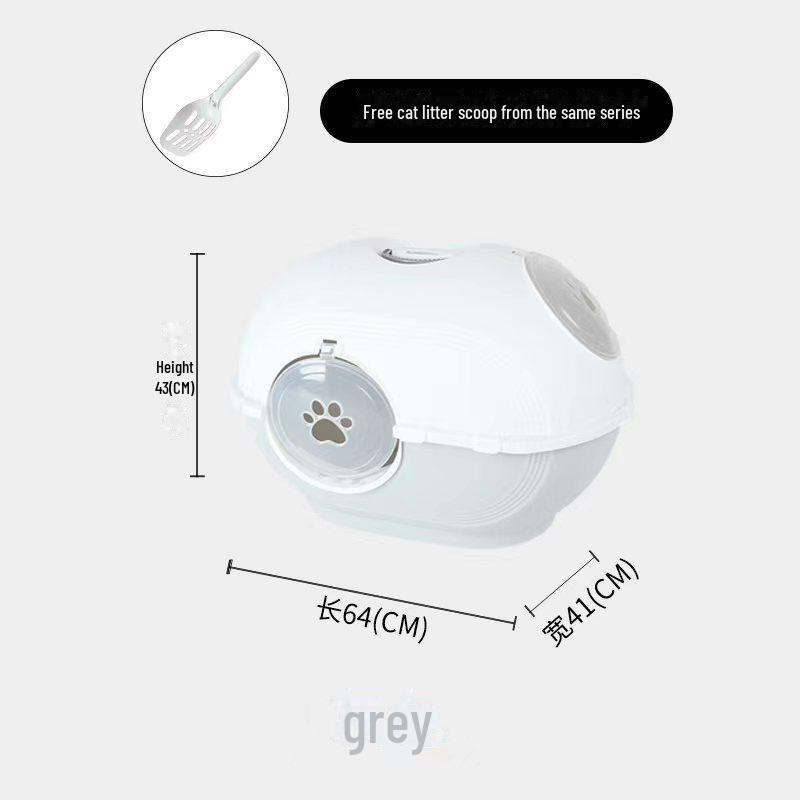 Carver Fully Enclosed Top-Entry Space Capsule Cat Litter Box - Splash-Proof, Extra-Large 