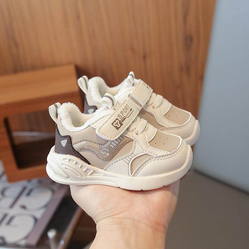 

Baby Toddler Sneakers For Boys And Girls Waterproof Synthetic Leather With Non Slip Soles For Winter Play 16 хакі