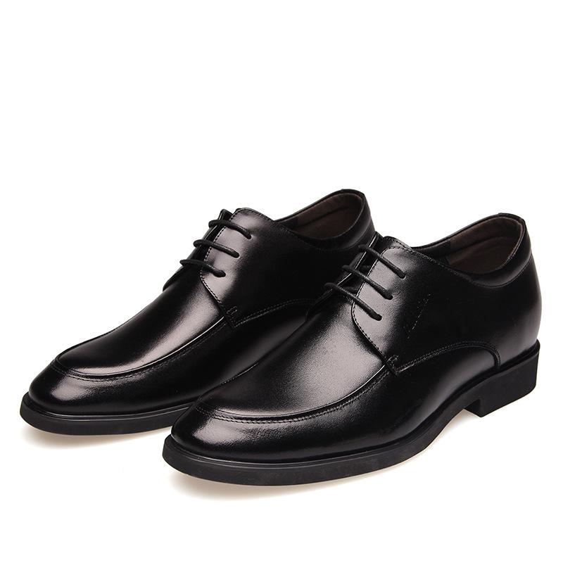 2025 Autumn Men's Soft Leather Formal Leather Shoes Inner Height Increase Business Leather Shoes New Invisible Height Increase Shoes 15368