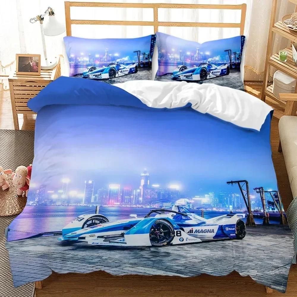 Race Car Bedding Set Boys Extreme Sports Duvet Cover Set Cool Car Comforter Cover Car Sports Queen Size Polyester Quilt Cover