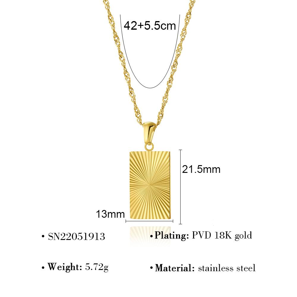 Edelstahl Anhänger Halskette Minimalistisch Geometrisch Hohl Titanstahl Schlüsselbeinkette