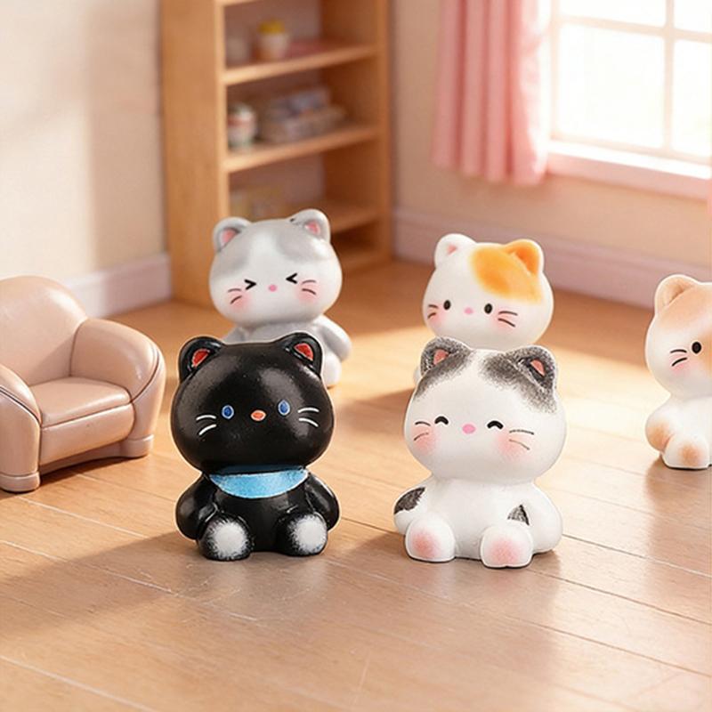 10Pcs Cute Mini Cat Figurines Resin Craft Hand Painted Tiny Kitten Models For Fairy Garden Diy Micro Landscape Decor Accessorie