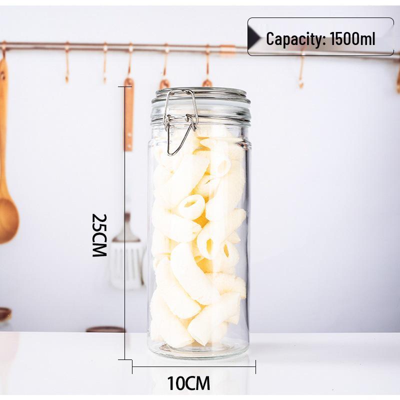 Glass Storage and Pickling Jar with Buckle Seal for Wine, Tea, Honey, and Jam