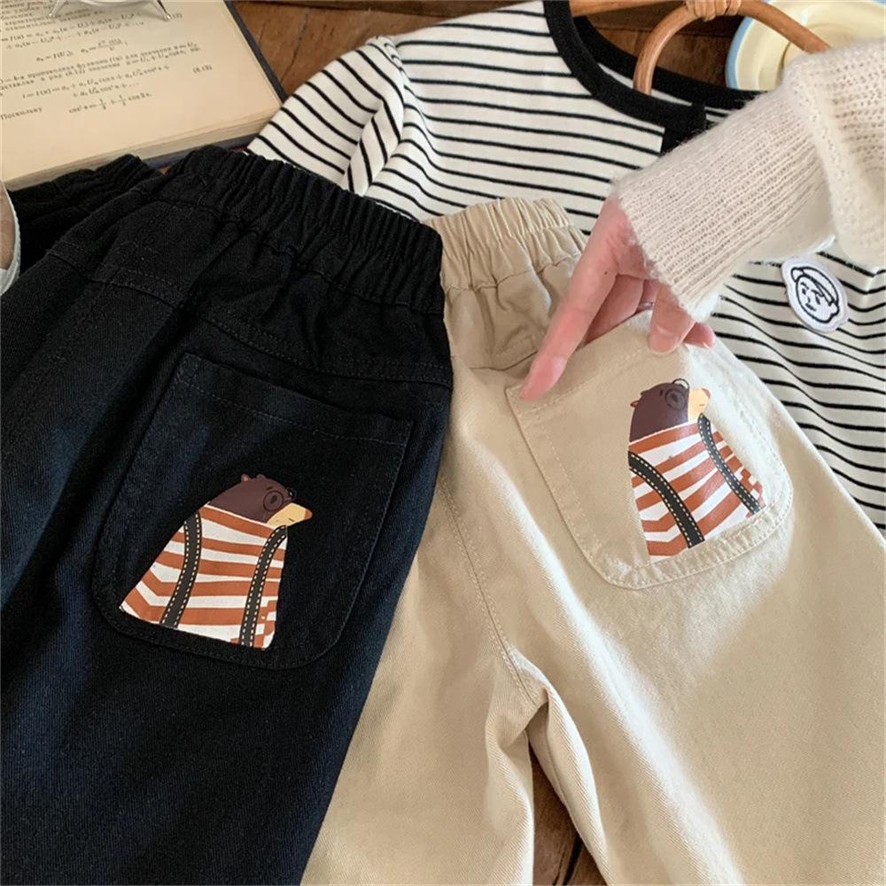 Boys Loose Straight Leg Casual Pants for Spring Autumn