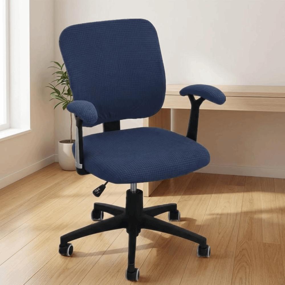 Polyester Office Chair Covers Solid Color Armchair Cover Computer Split Seat Cover Armchair