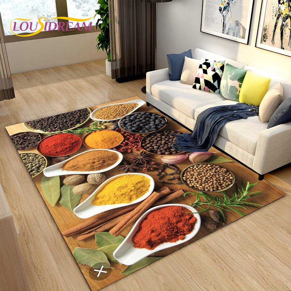

Коврик для овощей, специй, фруктов, приправ, коврик для гостиной, спальни, дивана, коврик для кухни, декор для кухни, нескользящий напольный коврик 200x160cm