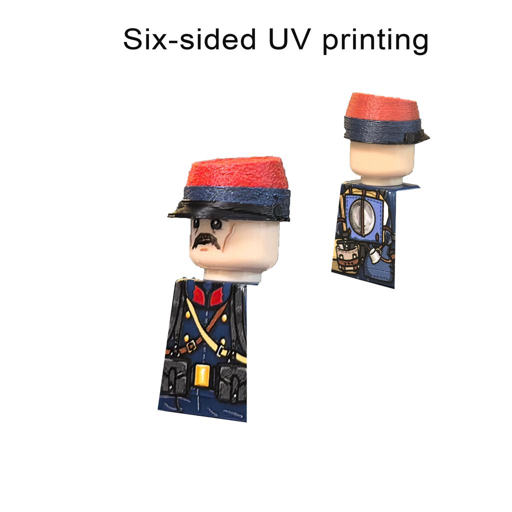 MOC UV Printing Military Building Blocks Accessories Soldier Figures Special Forces Army Sniper Police Bricks Toy Children Gift