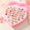 Children's Zinc Alloy 3D Drip Oil Rings - Assorted Shapes & Gift Box Packaging