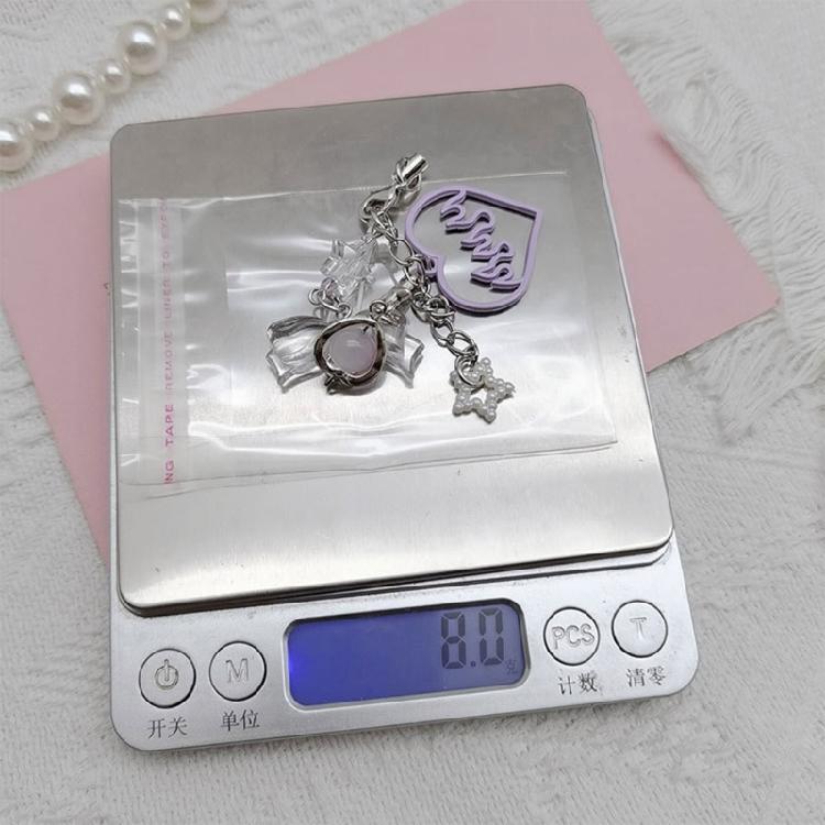 DIY Crystal Heart Phone Strap with Cute Bowknot Wing Heart Phone Strap Keychain