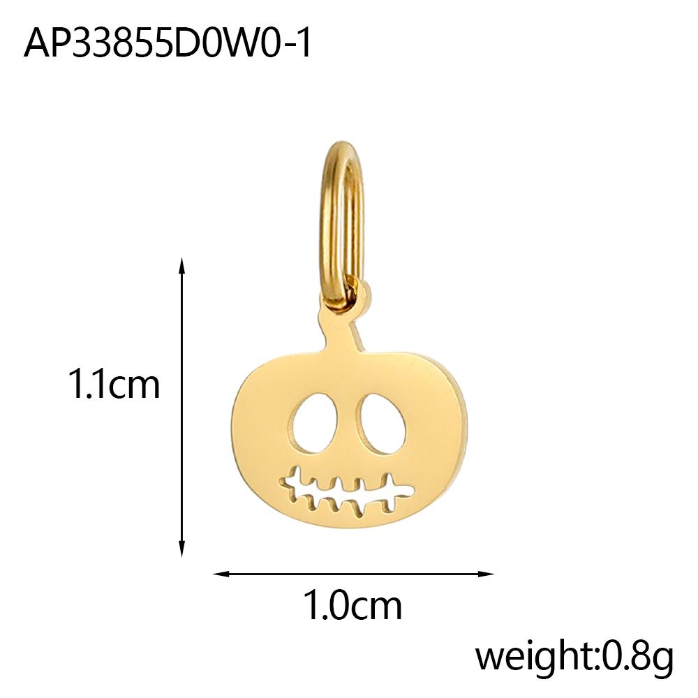 CARLIDANA Halloween Fun Party Accessories Charm Stainless Steel Pumpkin Skull Ghost Gold Plated Hat Titanium Steel Pendant