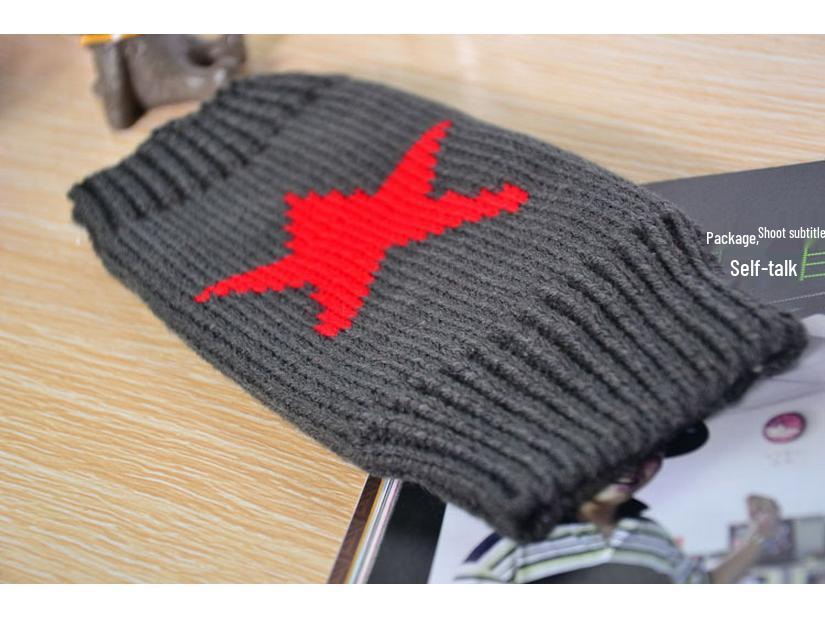 2018 Korean Style Knitted Wool Fingerless Gloves with Cute Star Design - Warm Winter Half-Finger Gloves