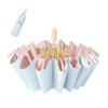 16-Rib Colorful Folding Umbrella for Women - Large, UV Protection, Sun/Rain Use 