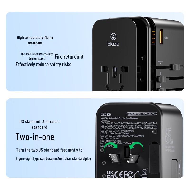 BIAZE PD65W Universal Travel Adapter