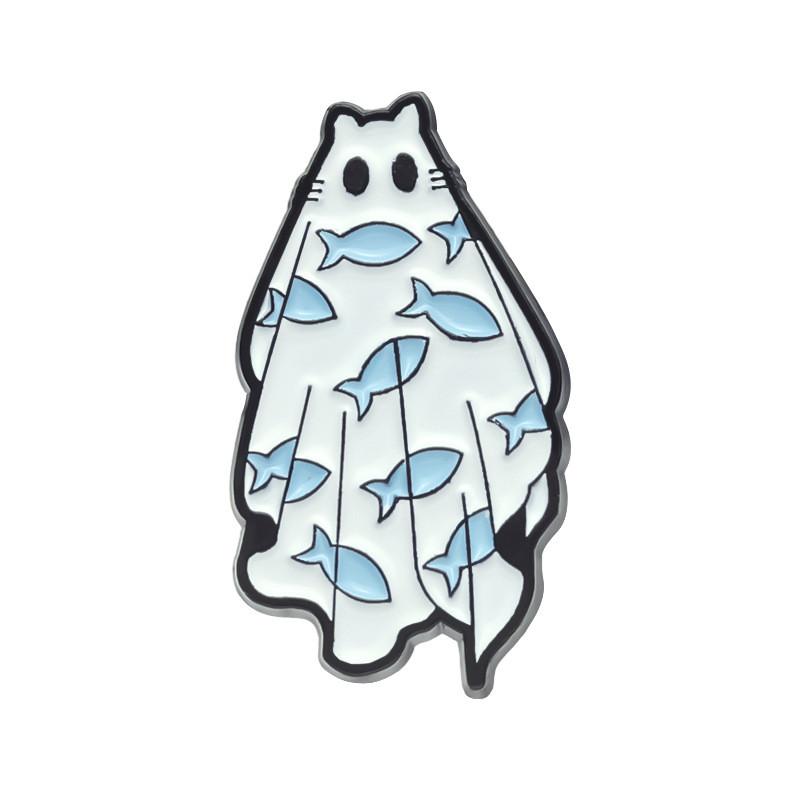 

Adventurous Ghost White Chest Pin Distinctive Halloween Pumpkin Series Enamel Badge All For XZ8974