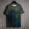 Summer Men's Short Sleeve T-Shirt Vintage Striped 3d Print Everyday Street Casual Crew-Neck Wear Oversize Tops Tees Size XXS-6XL