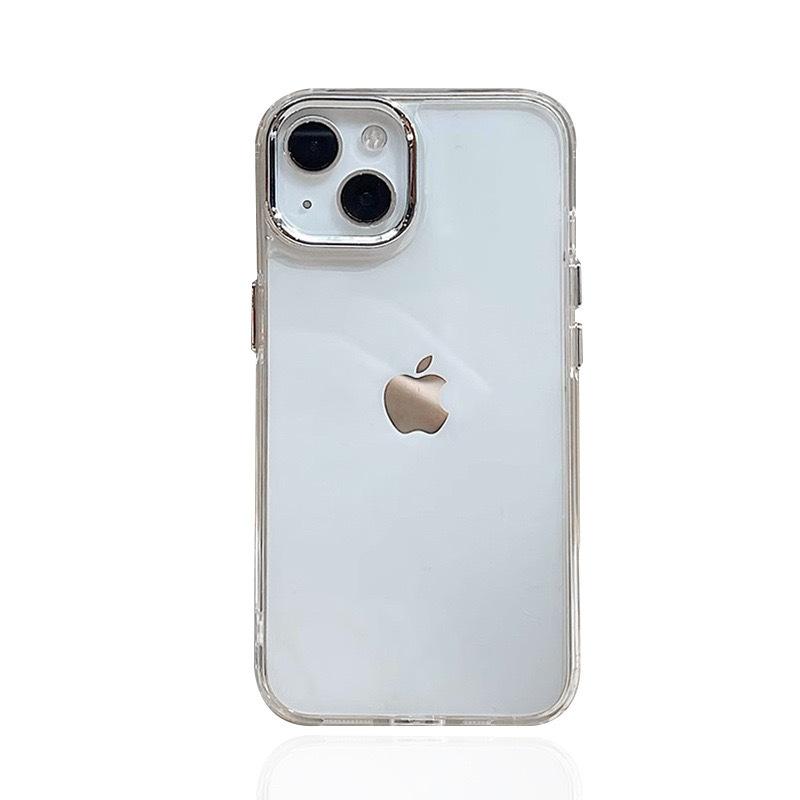 Applicable To IPhone 16pro Mobile Phone Case Apple 15promax Two-in-one Electroplated Frame 13 Transparent Anti-fall Case