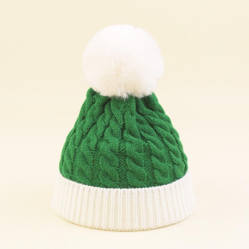 Christmas children's knitted hats winter outdoor contrasting color warm wool hats men and women baby Christmas gifts