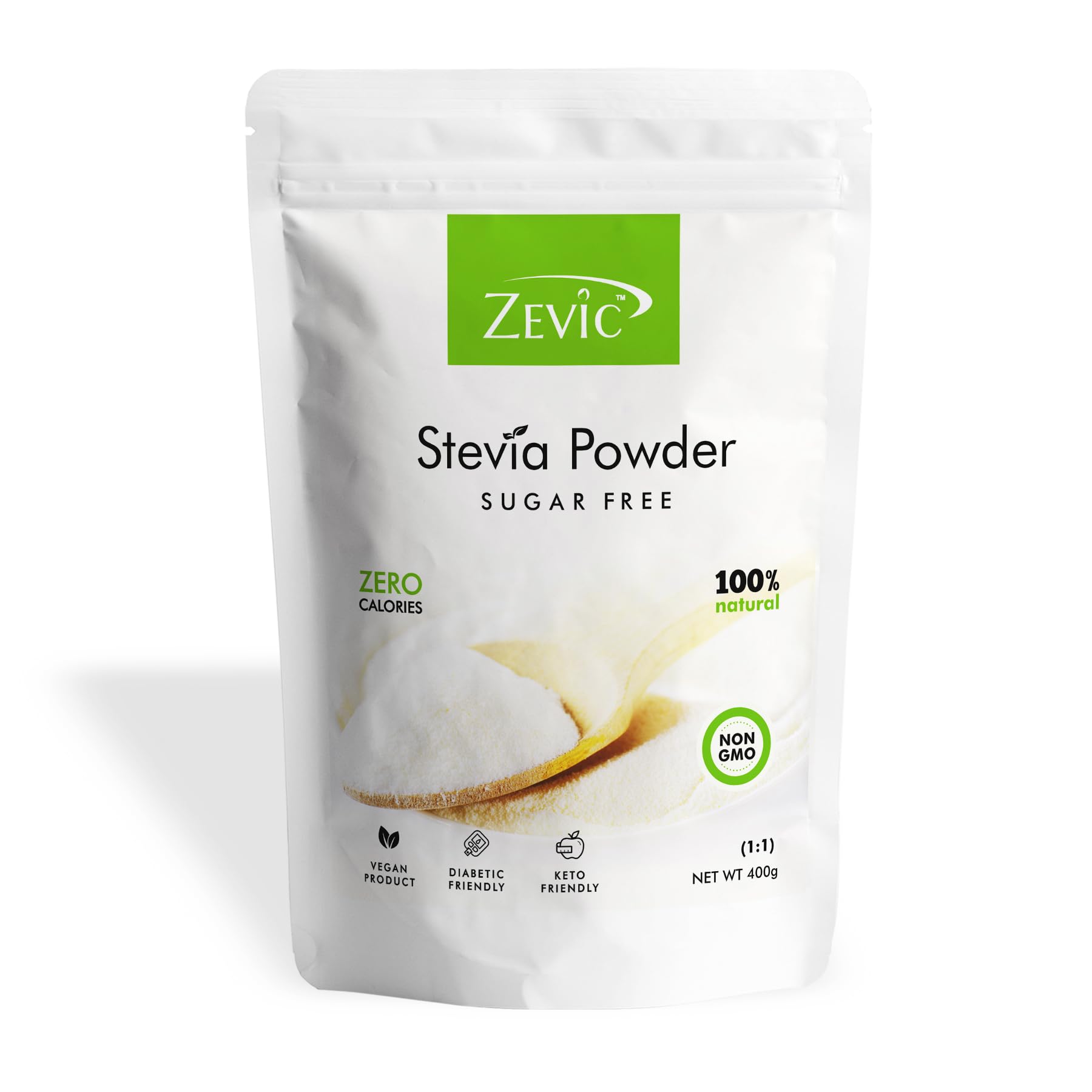 Zevic Stevia Sugar Free Powder | Zero Calories Stevia Powder | Vegan  Keto | 100% Natural Sweetener | Sugar Substitute Natural, Diabetic Friendly