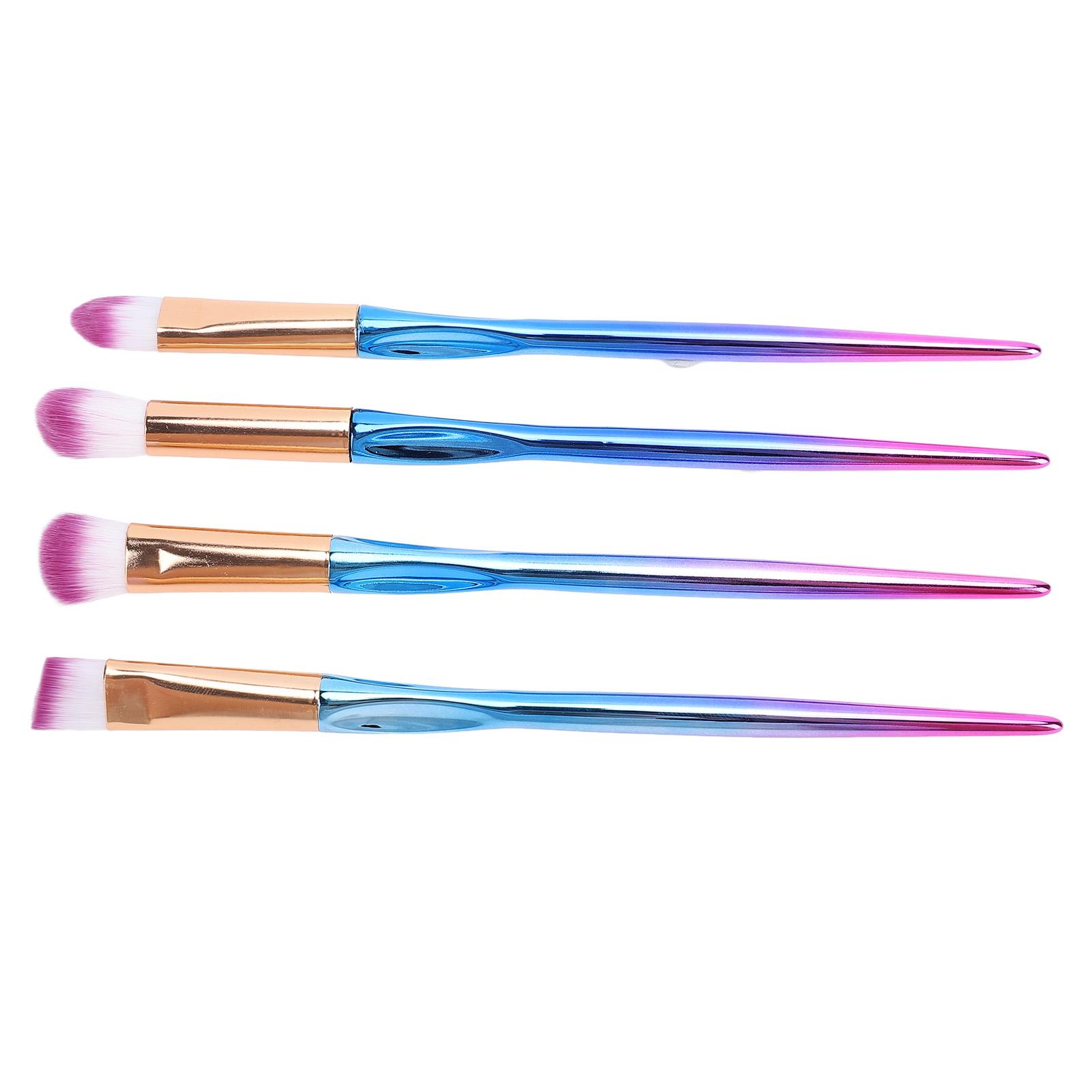 

Набор из 4 косметических кистей с синей и фиолетовой ручкой, кисти для макияжа с силиконовой водостойкой косметикой