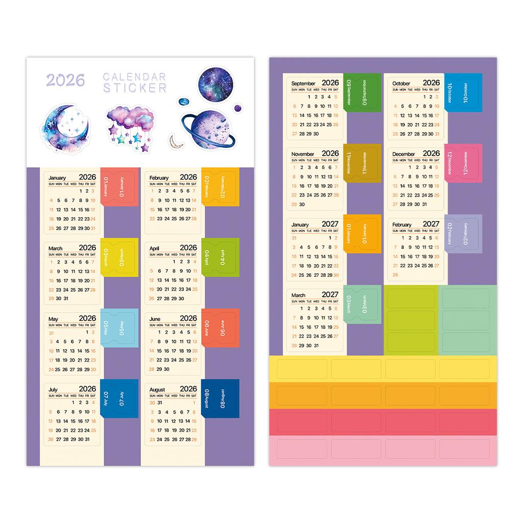 Monthly Planner Stickers Decorative Notebook Stickers Calendar Stickers Cute Adhesive Divider Tabs For Planners Diaries