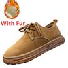 Fashion Mens Winter Snow Boots Suede Leather Shoes Sports Super Warm Men's Boots Outdoor Men's Hiking Boots Work Travel Shoes Size 38-44