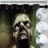 2Pcs Perforated Blackout Curtain Light Block Privacy Drape Living Bedroom Halloween Double Zombie Head Horror Window Decor