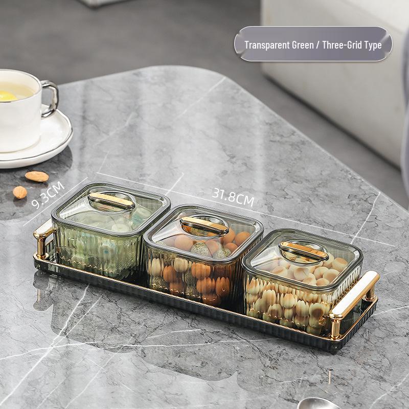 Modern Candy Box: Compartmentalized Nut and Fruit Tray for Elegant Living Room Display