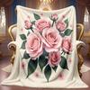 A 2D Pink Rose-themed Flannel Blanket with Soft High-definition Digital Printing, a Cooling Blanket Suitable for All Seasons! Soft and Breathable 100%