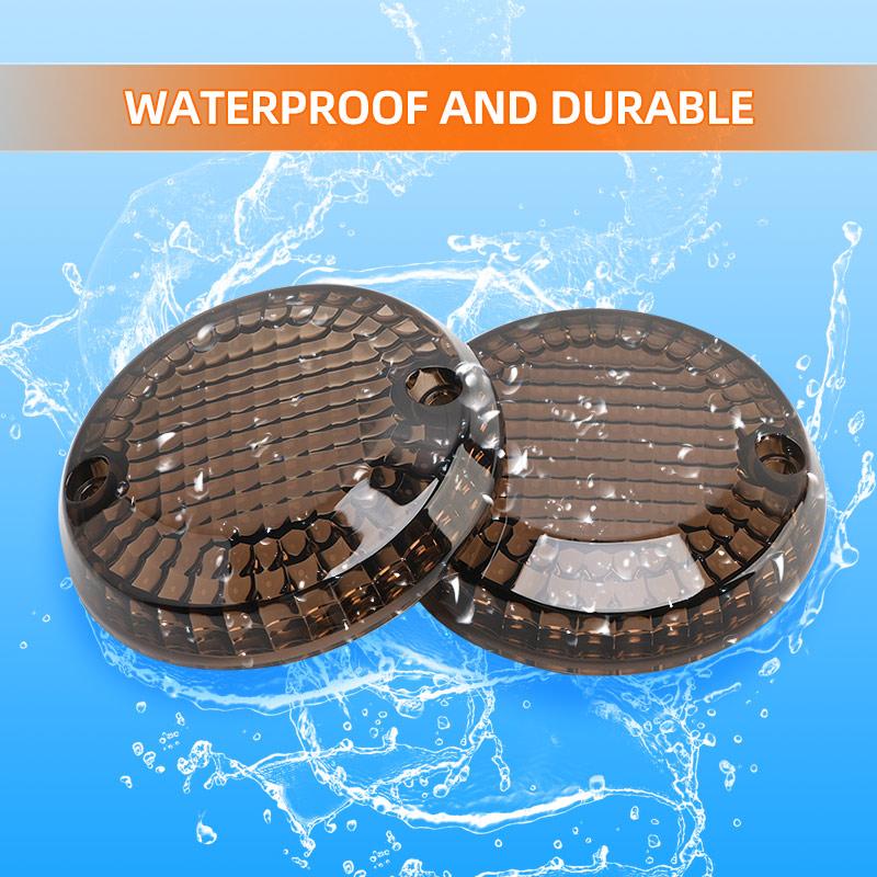 2PCS Motorcycle Front Turn Signal Light Rear Indicator Lens Cover Protection Cap Gray For Yamaha Bolt XVS950 XV950 R-Spec 13-up