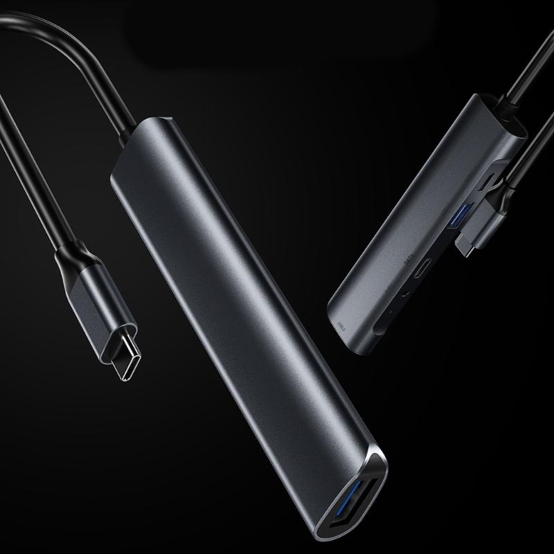 Aluminum Alloy USB C Adapters Supports 4K HDTV 60WPD Fast Charging And Multiple Port Expansion