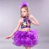 Sequins Jazz Dance Costume with Headwear Children Dance Outfit Stage Performance Costume  Kids