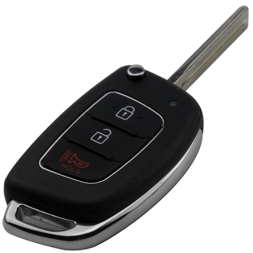 Jingyuqin  3/4 Buttons Flip Folding Remote Car Key Fob Shell Case Cover For Hyundai HB20 SANTA FE IX35 IX45 Accent I40