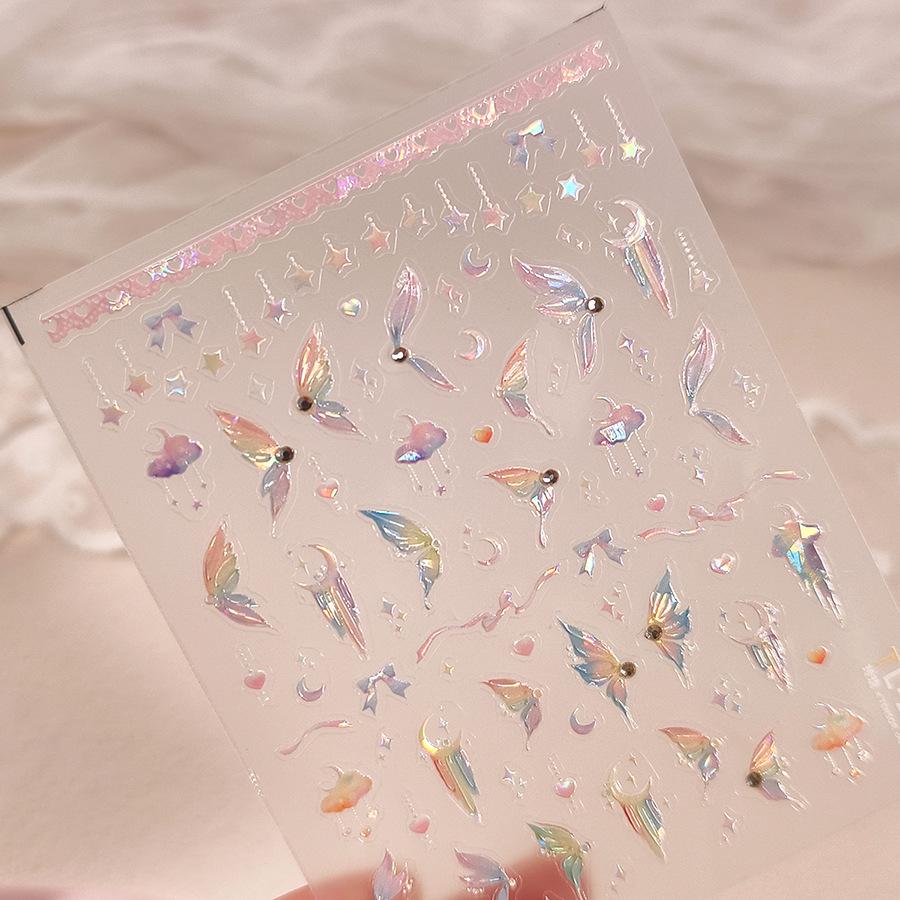 

TENSOR Радужная бабочка Матовые наклейки для ногтей TL-252 - Самоклеящаяся серия горячего тиснения