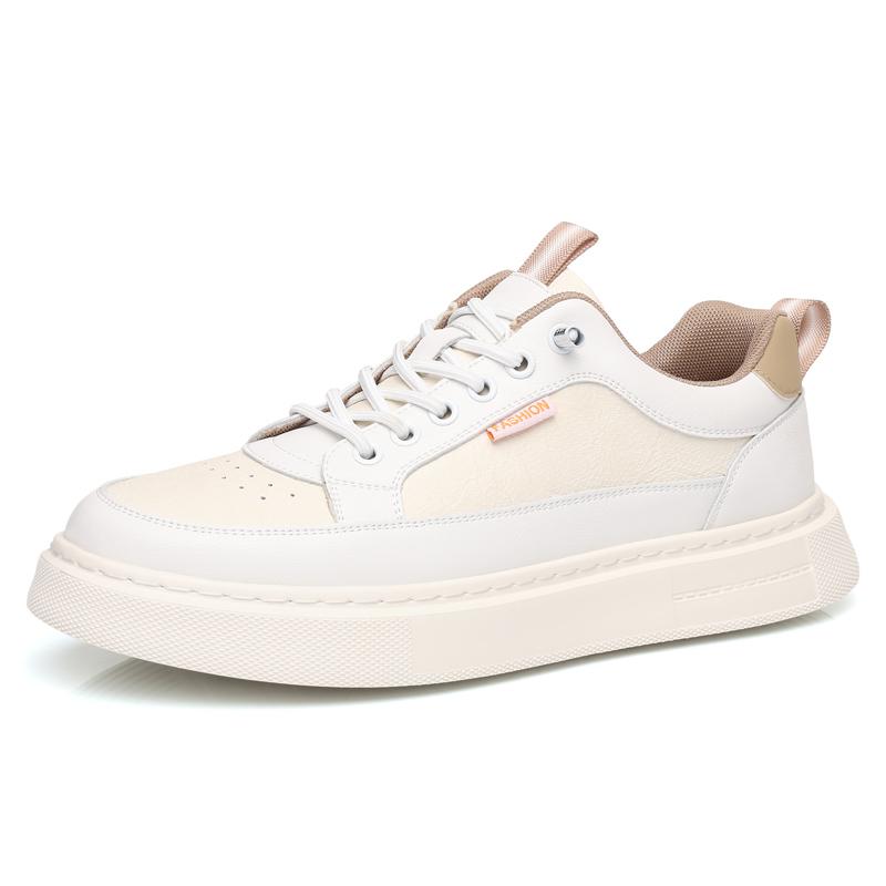 Fashion Stylish Men's Casual Leather Shoes Lace-Up Skateboard Footwear for Men Comfortable Sneakers Anti-Slip Tenis Masculino Trainers